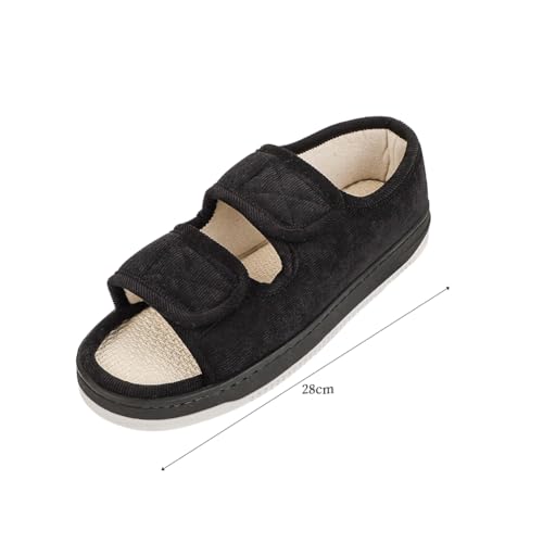 ITODA Diabetic Swollen Sandals for Men Women Wide Width Edema Adjustable Extra Wide Open Toe Diabetic Slippers for Swollen Feet Arthritis Elderly Swelling Neuropathy Lymphedema Surgery Recovery Footwear - Image 2