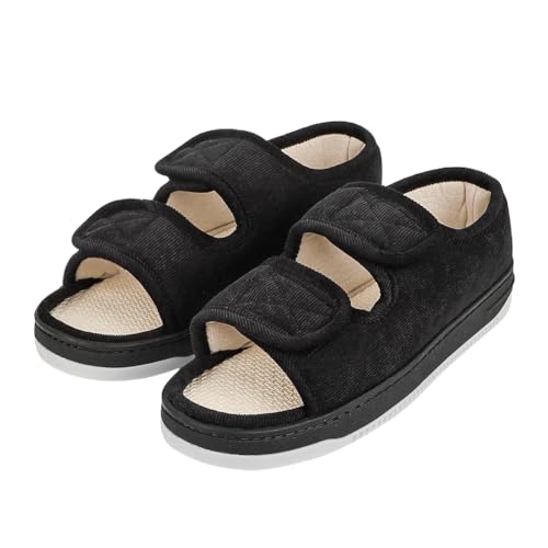 ITODA Diabetic Swollen Sandals for Men Women Wide Width Edema Adjustable Extra Wide Open Toe Diabetic Slippers for Swollen Feet Arthritis Elderly Swelling Neuropathy Lymphedema Surgery Recovery Footwear - Image 1