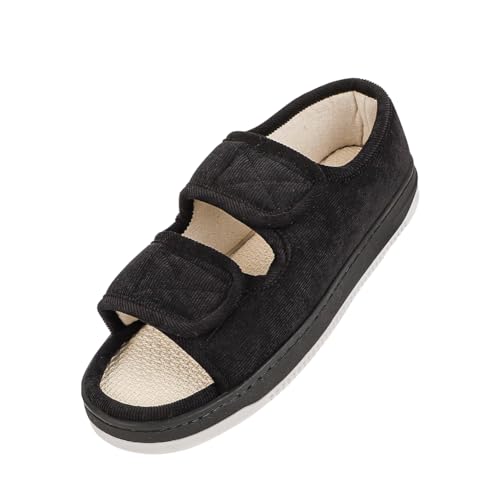 ITODA Diabetic Swollen Sandals for Men Women Wide Width Edema Adjustable Extra Wide Open Toe Diabetic Slippers for Swollen Feet Arthritis Elderly Swelling Neuropathy Lymphedema Surgery Recovery Footwear - Image 4