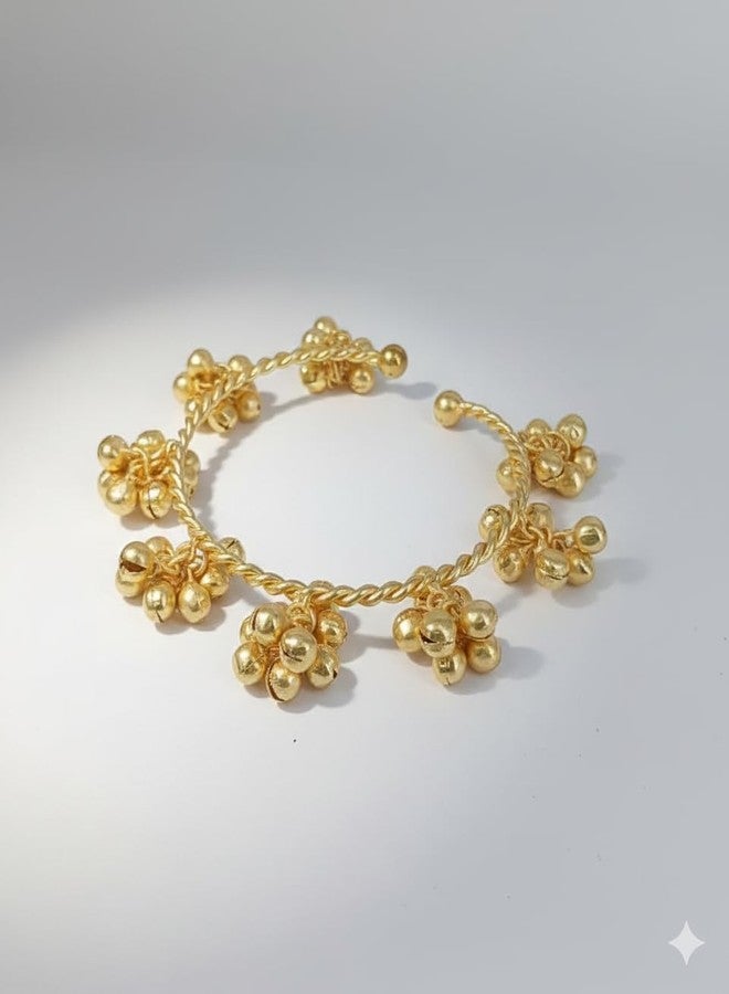 OMID Twisted Rope Gold-Tone Cluster Bead Bracelet for Women - Image 5
