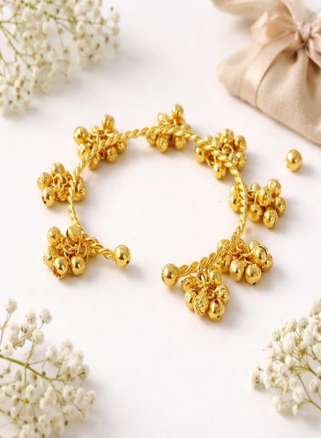 OMID Twisted Rope Gold-Tone Cluster Bead Bracelet for Women - Image 4