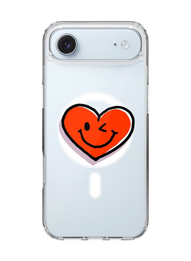 Stylizedd Classic Clear MagSafe Case for iPhone 17 Air , Hybrid Soft Case Flexible Edges Anti Drop TPU PC Gel Thin Transparent Cover [ Designed for iPhone 17 Air ] - Winking Heart