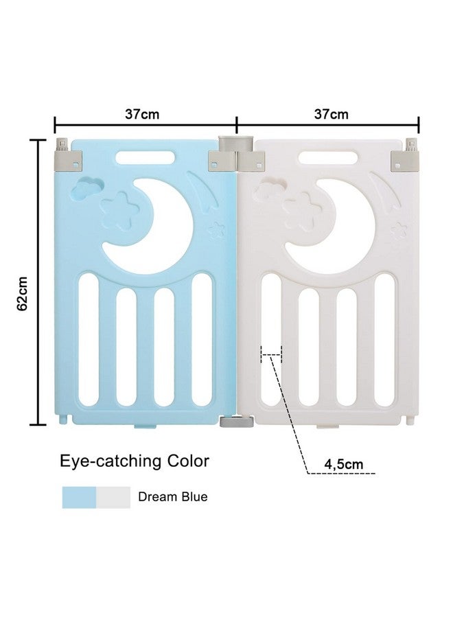 Dripex Upgrade Foldable Kids Activity Centre Safety Play Yard Home Indoor Outdoor Baby Fence Play Pen NO Gaps with Gate for Baby Boys Girls Toddlers (2 Panel - Blue + White) - Image 2