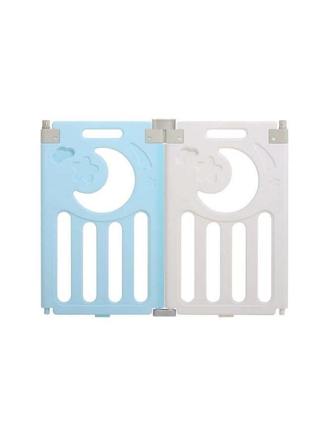 Dripex Upgrade Foldable Kids Activity Centre Safety Play Yard Home Indoor Outdoor Baby Fence Play Pen NO Gaps with Gate for Baby Boys Girls Toddlers (2 Panel - Blue + White) - Image 1
