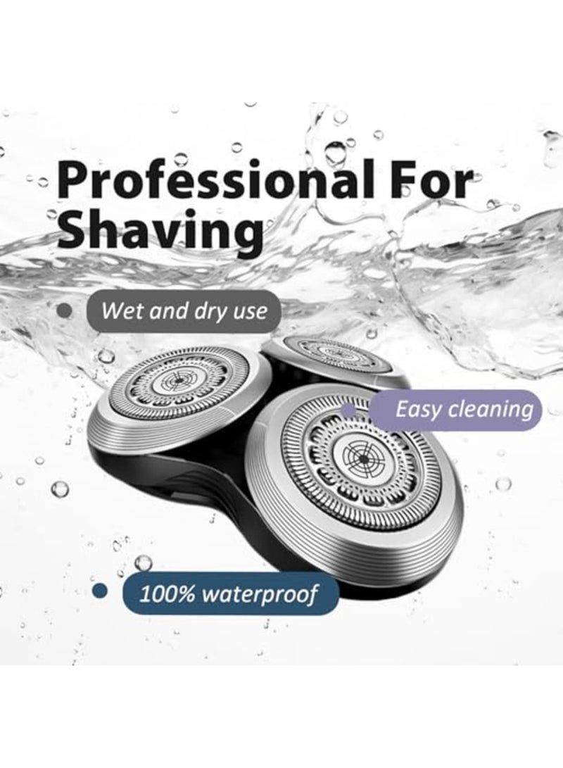 SYOSI SH90 Replacement Rotary Heads for Philips Norelco Shavers Series 9000, New Version of Metal Wheel Buckle and Upgrade Double-Layer Precision Blades - Image 2