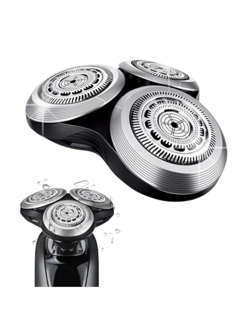 SYOSI SH90 Replacement Rotary Heads for Philips Norelco Shavers Series 9000, New Version of Metal Wheel Buckle and Upgrade Double-Layer Precision Blades - Image 1