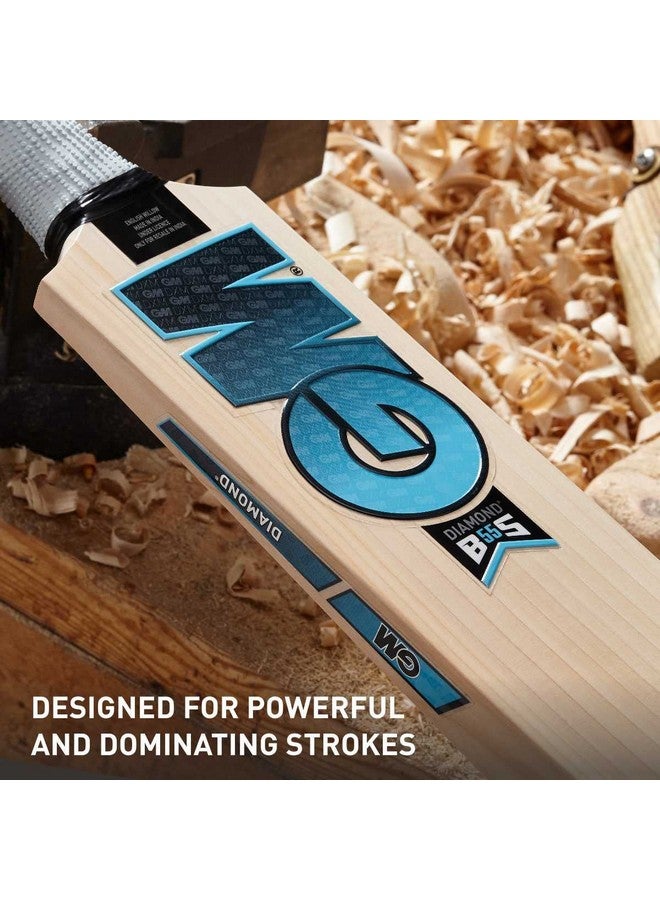 GM Diamond Maxi English Willow Cricket Bat for Men and Boys with Grained Tape on The Face | Short Handle | Free Cover | - Image 3