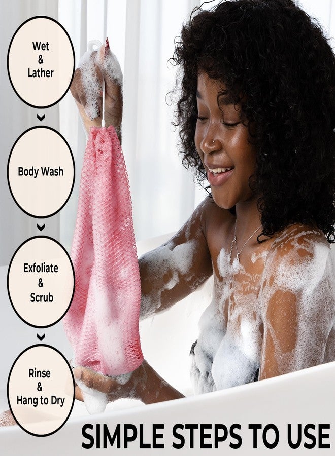 MINISENTIALS African Net Sponge Authentic - Afro Scrub Exfoliating Net Sponge with Knots - African Bath Sponges for Body Scrubber Exfoliator - Back Scrubber for Shower Bathing Accessories - Image 3