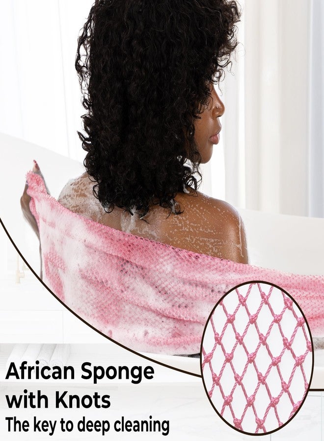 MINISENTIALS African Net Sponge Authentic - Afro Scrub Exfoliating Net Sponge with Knots - African Bath Sponges for Body Scrubber Exfoliator - Back Scrubber for Shower Bathing Accessories - Image 5