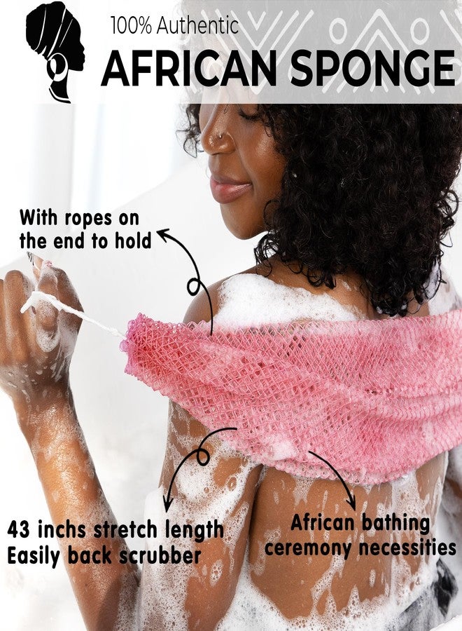 MINISENTIALS African Net Sponge Authentic - Afro Scrub Exfoliating Net Sponge with Knots - African Bath Sponges for Body Scrubber Exfoliator - Back Scrubber for Shower Bathing Accessories - Image 2
