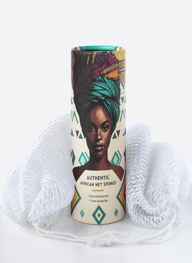 MINISENTIALS African Net Sponge Authentic - Afro Scrub Exfoliating Net Sponge with Knots - African Bath Sponges for Body Scrubber Exfoliator - Back Scrubber for Shower Bathing Accessories - Image 1