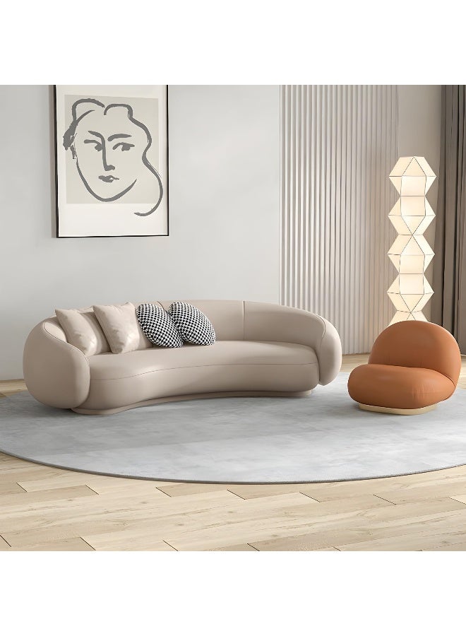 Comfynest Comfynest Contemporary Faux Leather Tight Back Curved Sofa  - Image 2