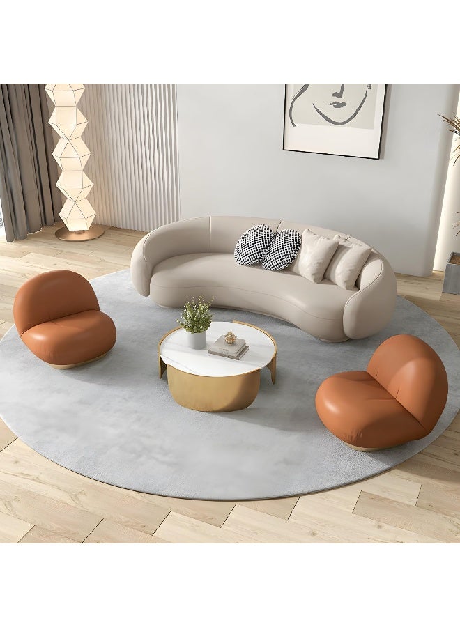 Comfynest Comfynest Contemporary Faux Leather Tight Back Curved Sofa  - Image 3