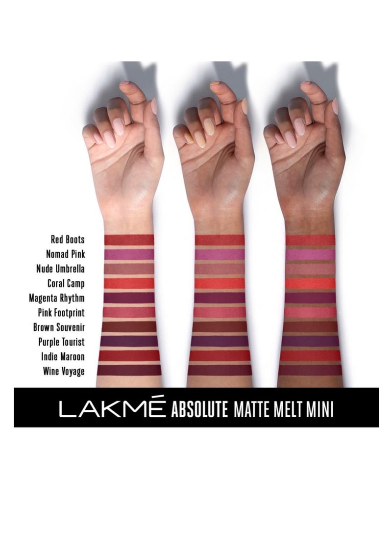 LAKME - Lakme Absolute Matte Melt Mini Liquid Lip Colour  Pink Footprint  2.4 ml - Image 1