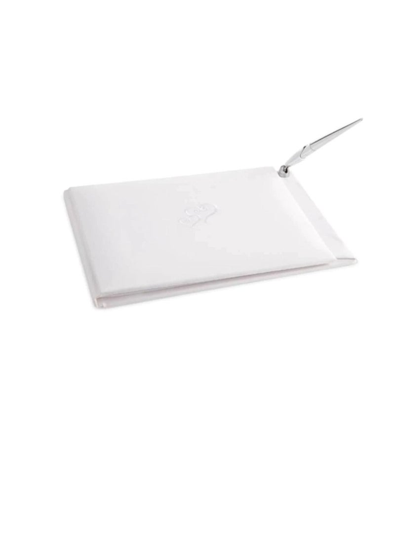 Guest Book Set White with Rhinestone Row - Image 2