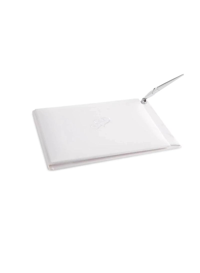 Guest Book Set White with Rhinestone Row - Image 1
