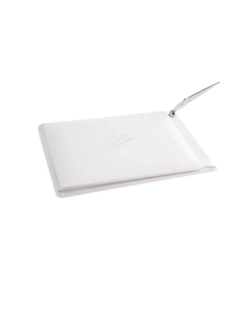 Guest Book Set White with Rhinestone Row - Image 3