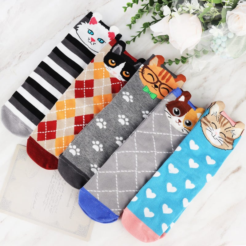 Jeasona Women's Cute Socks Gifts for Cat Lovers Mom Women Teenage Girls - Image 4
