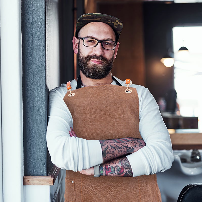 Denim Apron, Prevents Oil and Dust Smudges, Ideal for Salon Barbers and Waitresses - Image 3