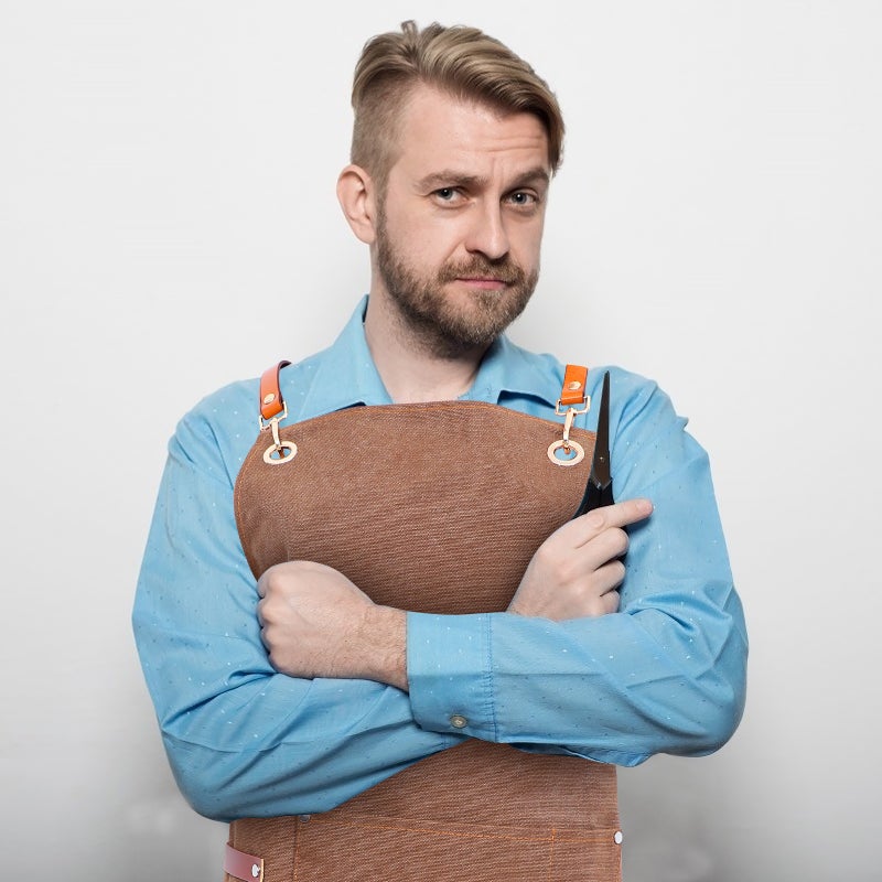 Denim Apron, Prevents Oil and Dust Smudges, Ideal for Salon Barbers and Waitresses - Image 4