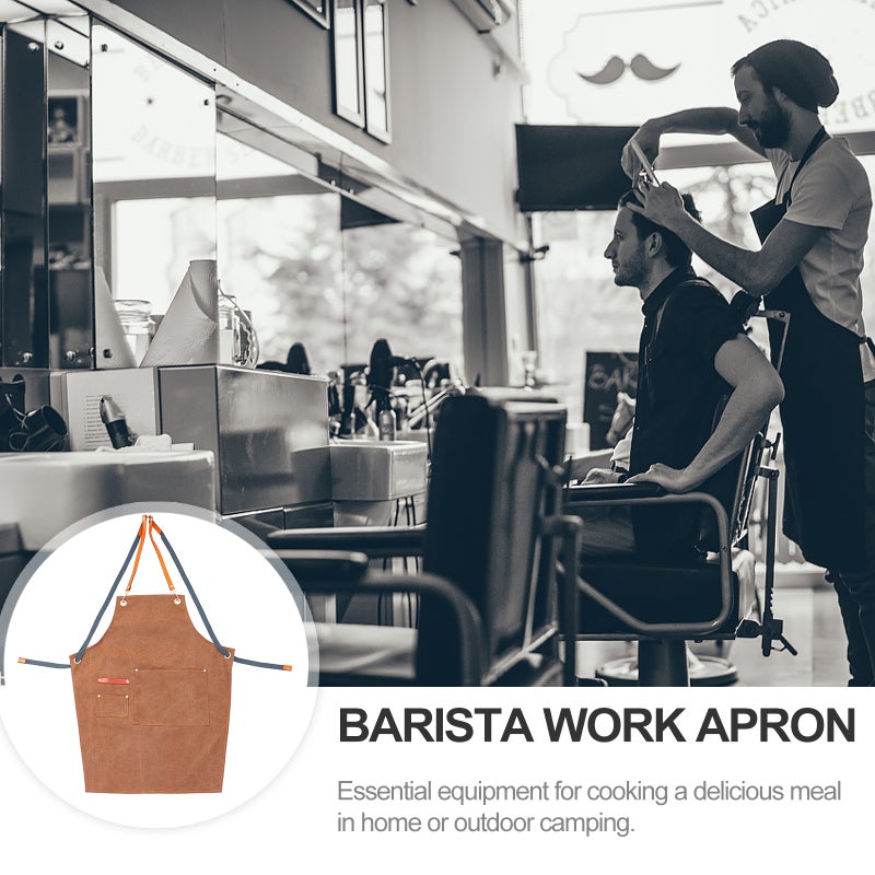 Denim Apron, Prevents Oil and Dust Smudges, Ideal for Salon Barbers and Waitresses - Image 5