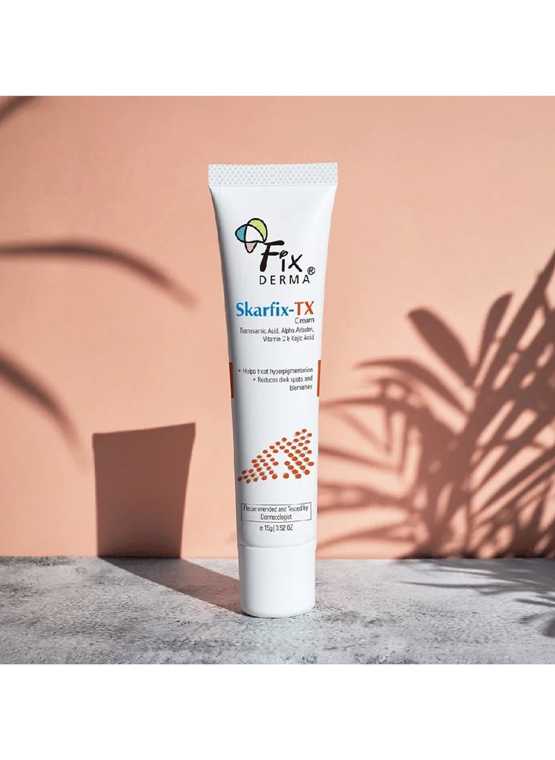 Fix Derma - Tranexamic Acid + 2% Kojic Acid + 1% Arbutin SKARFIX -TX Face Cream | Pigmentation Removal Cream | Kojic Acid Cream | Uneven Skin Tone - 15 gm - Image 1