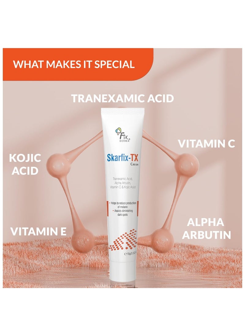 Fix Derma - Tranexamic Acid + 2% Kojic Acid + 1% Arbutin SKARFIX -TX Face Cream | Pigmentation Removal Cream | Kojic Acid Cream | Uneven Skin Tone - 15 gm - Image 1