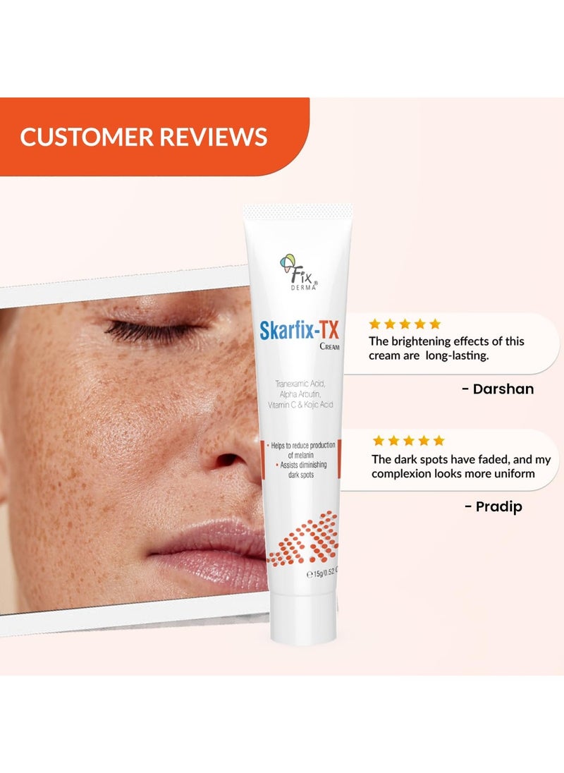 Fix Derma - Tranexamic Acid + 2% Kojic Acid + 1% Arbutin SKARFIX -TX Face Cream | Pigmentation Removal Cream | Kojic Acid Cream | Uneven Skin Tone - 15 gm - Image 1