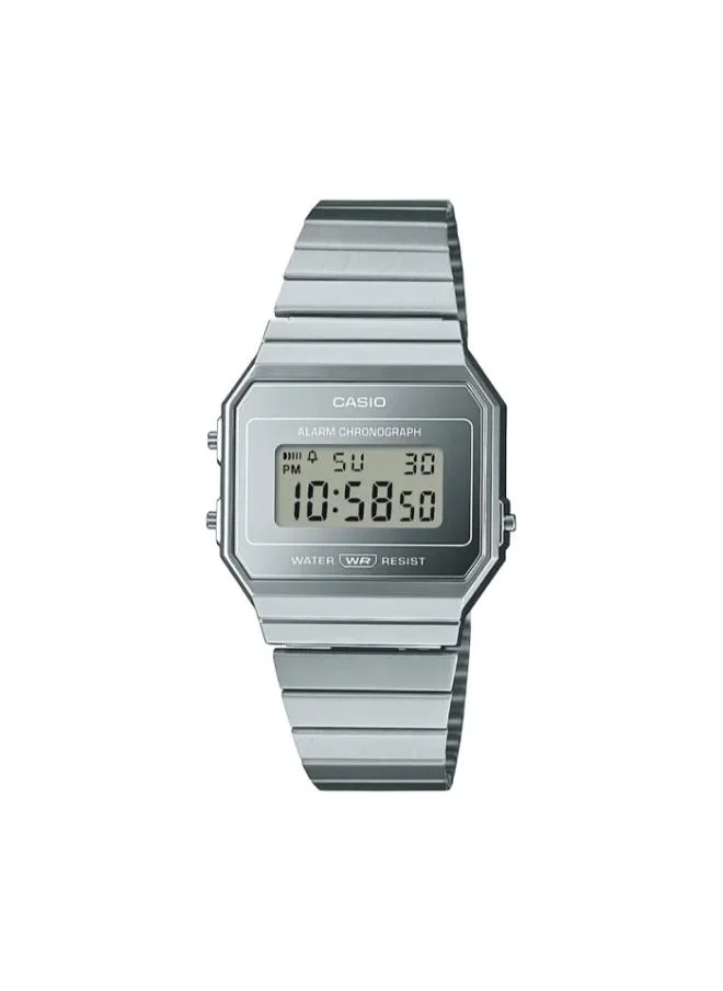 CASIO Men's Digital Display Watch With Silver Stainless Steel Strap - A700WEV-7ADF