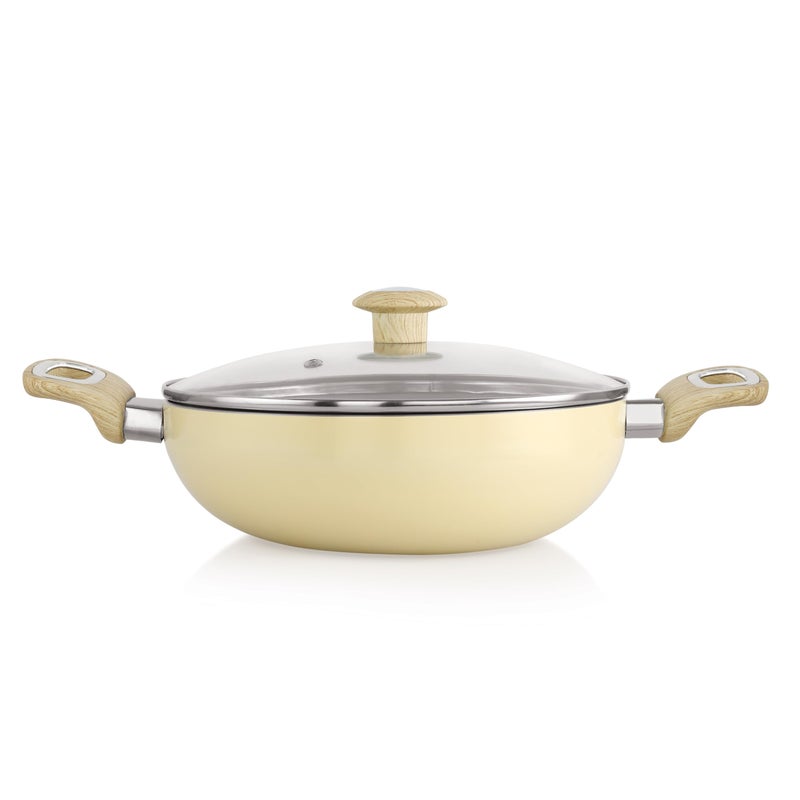 COOKWELL Non Stick Kadai 2.5L Stir-Fry Pan (German Microcrystal Technology) (Granite) - Image 1