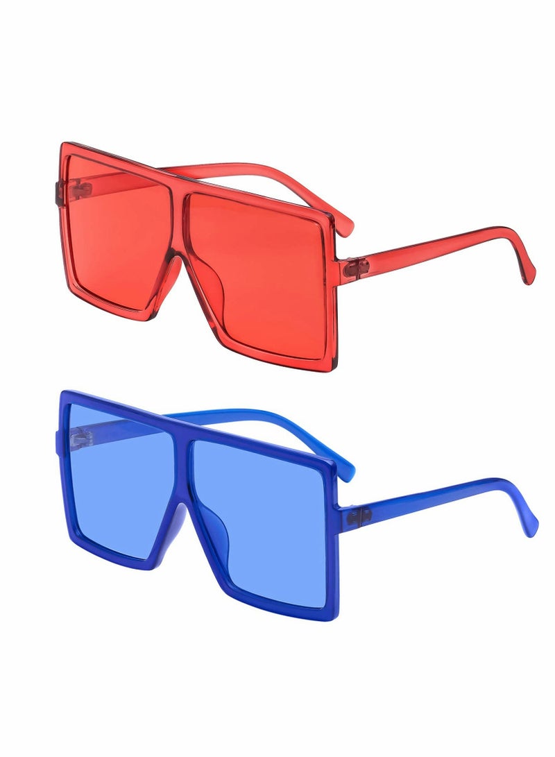 KASTWAVE Sunglasses for Men and Women, Square Oversized Sunglasses - Image 1