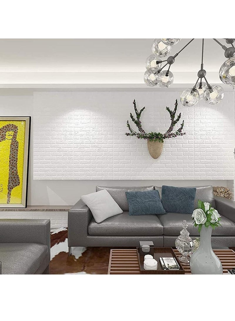 FFD 3d Brick Wall Sticker White 70x77cm 50pcs - Image 1
