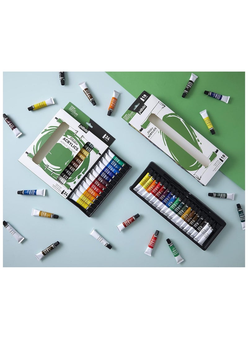 Pebeo أنابيب طلاء أكريليك ملونة 12 قطعة سعة 12 مل للفنانين المحترفين و رسامي الهوايات متعددة الألوان - Image 5