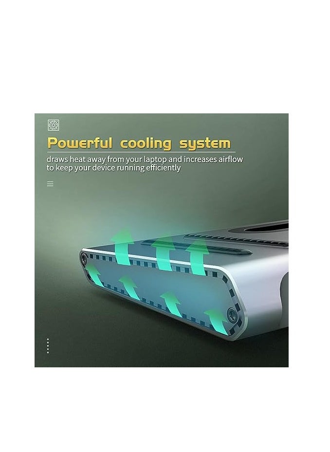 onten ONTEN 14 in 1 USB C Docking Station,USB C Network Hub with HDMI VGA PD(3.0), 4*USB, 2*USB C, 10/100M Gigabit, Laptop Stand for MacBook iPad Surface pro and More Windows Laptop  - Image 4