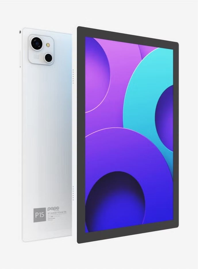 بوبو تابلت 5G P15【 جهاز لوحي تاب 】 يأتي بشاشة IPS LCD مقاس 10 بوصات وذاكرة 8GB+512GB؛ تابلت يدعم شريحة اتصال ؛يعمل بنظام أندرويد؛ مناسب للتصفح والعمل والألعاب – لون فضي - Image 1