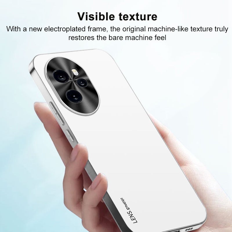 erorex For Honor 400 Global 156.5mm AG Frosted Electroplating Acrylic Phone Case(Silver White) - Image 2