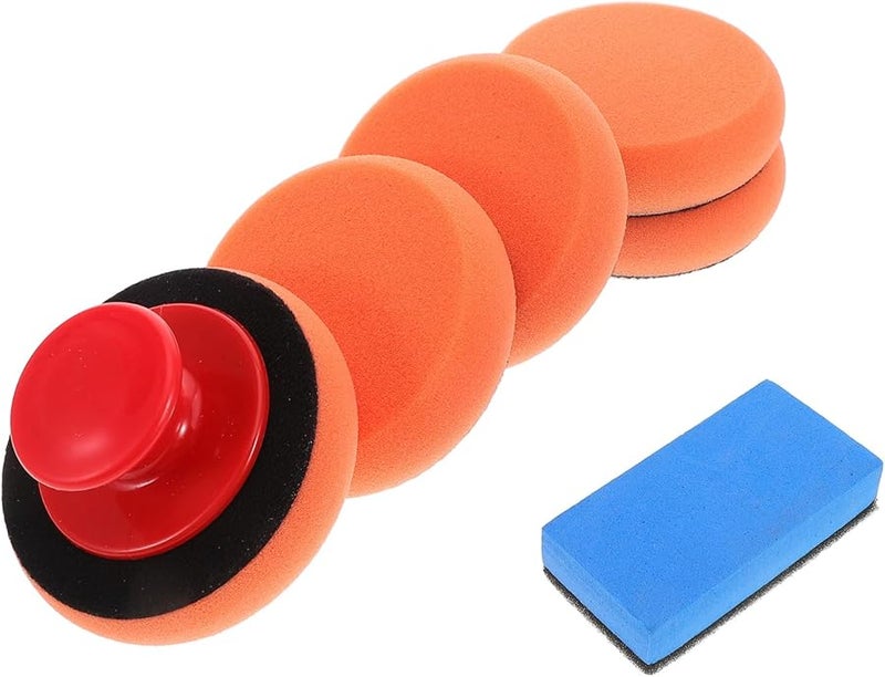 Wax Removal Sponge Kit With Handle For Polishing Buffing And Cleaning Surfaces - Image 1