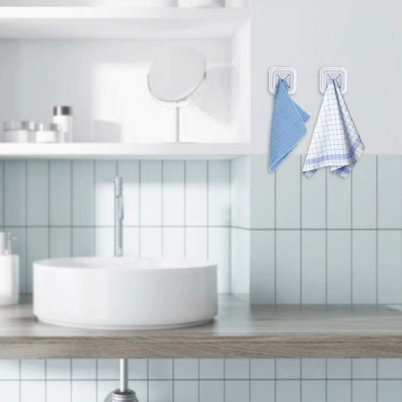 VAVSU VAVSU Nail Free Towel Rack Bath Towel Holder Coat Wall Hanger Towel Hanger Decorative Towels Plastic Hooks for Hanging Key Hooks for Keychain Punch Free Towel Holder Towel Plug  - Image 4