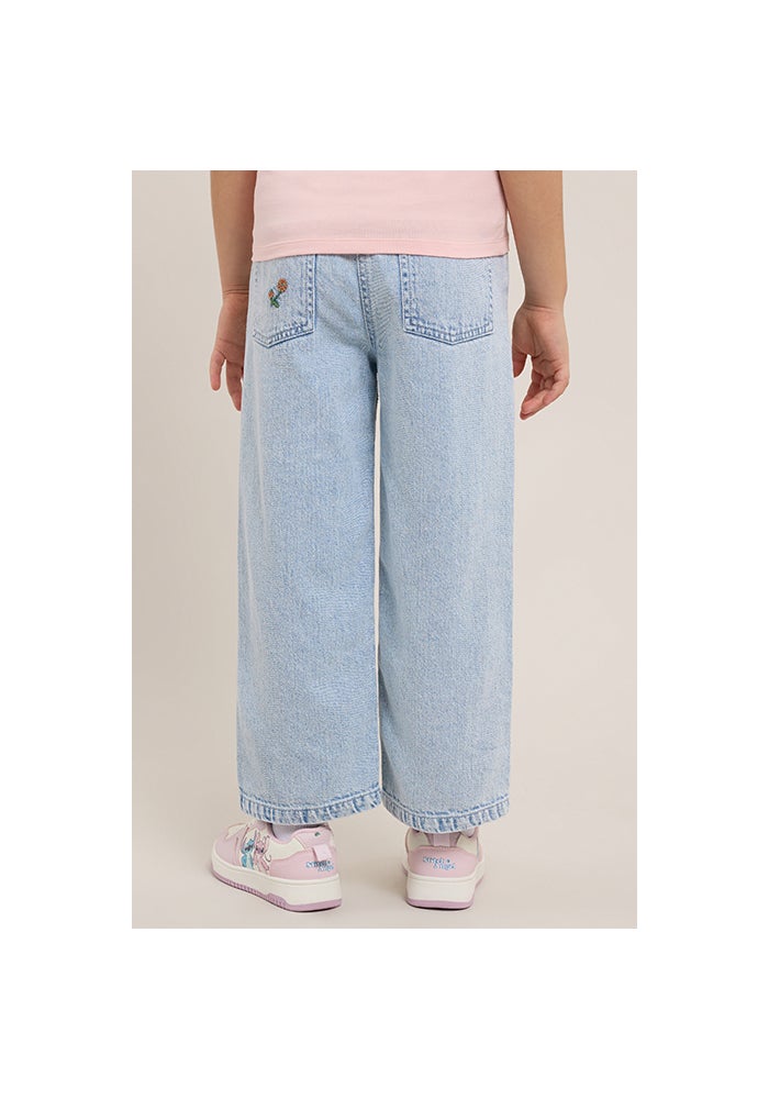 R&B Embroidered Wide Leg Jeans with Button Closure - Image 5