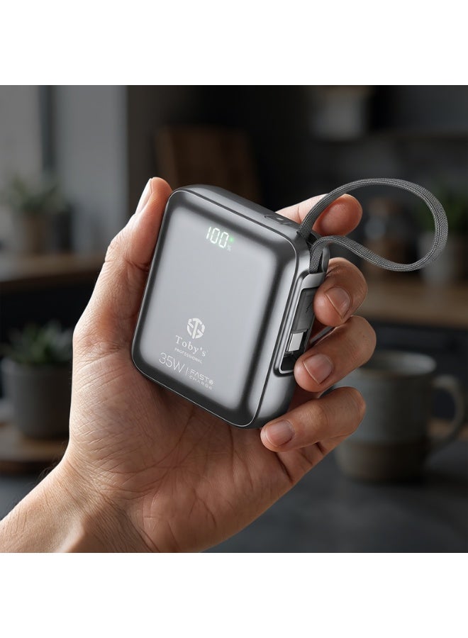 Toby's Toby’s Professional 35W 10000mAh Fast Charging Power Bank – Ultra-Compact 16cm Portable Battery Pack with Quick Charge, Flight Safe, CE Certified for Smartphones, Earbuds & Small Devices - Image 2