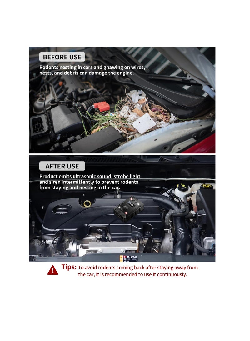 Y&D Rodent Repellent for Car Engines, 1 Pcs Under Hood Repeller Mouse Repellent, Vehicle Protection Ultrasonic Deterrent, Keep Rat Mice Squirrel Away from Engine - Image 2