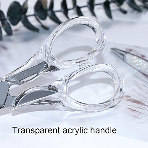 MultiBey Classic Clear Silver Type2 Scissors, 6.5" Heavy Duty Multipurpose, Stainless Steel & Acrylic, Ambidextrous - Image 4