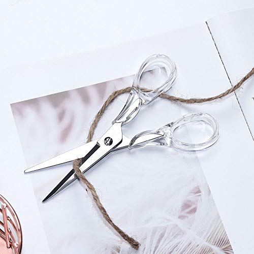 MultiBey Classic Clear Silver Type2 Scissors, 6.5" Heavy Duty Multipurpose, Stainless Steel & Acrylic, Ambidextrous - Image 5