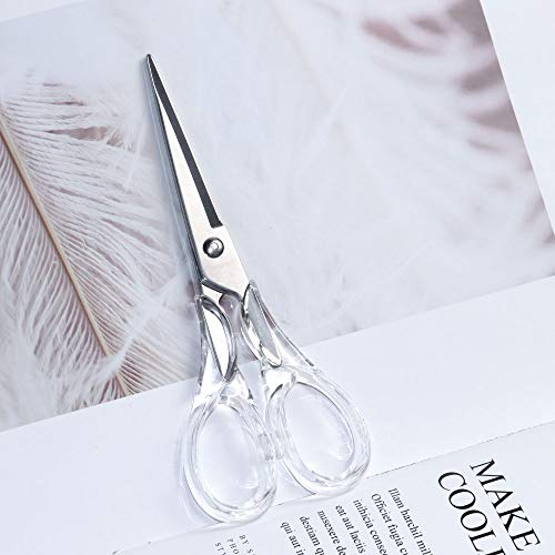 MultiBey Classic Clear Silver Type2 Scissors, 6.5" Heavy Duty Multipurpose, Stainless Steel & Acrylic, Ambidextrous - Image 2