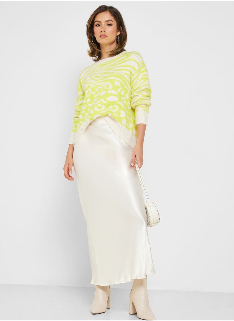 VERO MODA - Ribbed Neck Printed Sweater - Image 1