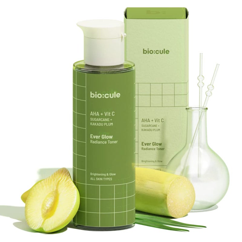 Biocule Biocule Ever Glow Radiance Toner Drop with Glycolic Acid AHA Vitamin C and Aloe Vera Toner for Glowing Skin from Sugarcane Kakadu Plum Brightening Glow All Skin Types 100ml  - Image 1