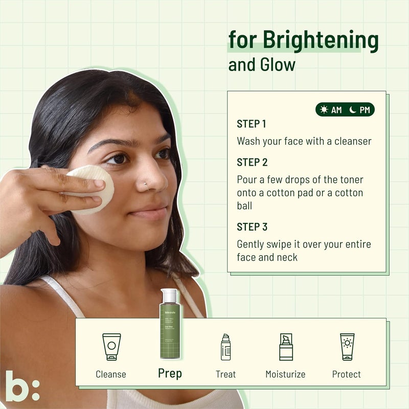 Biocule Biocule Ever Glow Radiance Toner Drop with Glycolic Acid AHA Vitamin C and Aloe Vera Toner for Glowing Skin from Sugarcane Kakadu Plum Brightening Glow All Skin Types 100ml  - Image 5