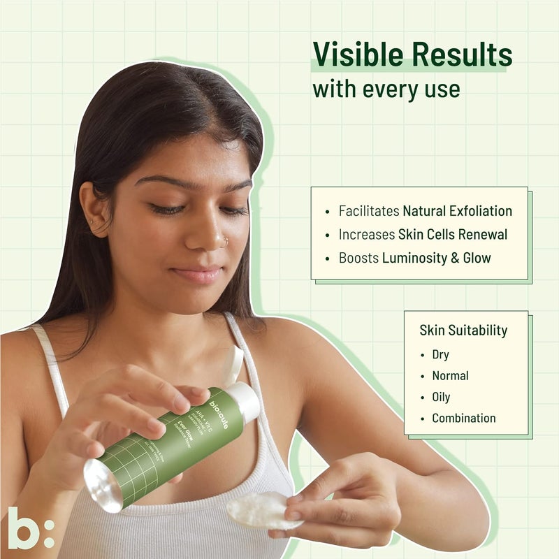 Biocule Biocule Ever Glow Radiance Toner Drop with Glycolic Acid AHA Vitamin C and Aloe Vera Toner for Glowing Skin from Sugarcane Kakadu Plum Brightening Glow All Skin Types 100ml  - Image 3