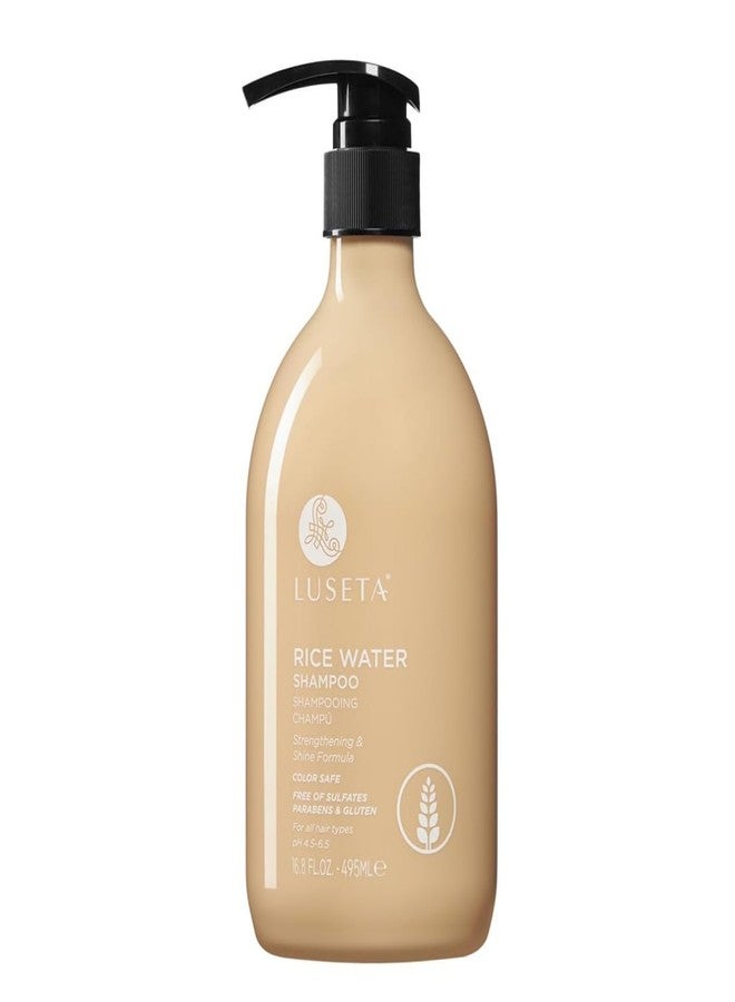 LUSETA Rice Water Shampoo for Hair Growth and Strengthening, Hydrating & Nourishing Shampoo for Dry Damaged Hair, Frizz Control & Shine for All Hair Types, 16.8 fl oz - Image 1