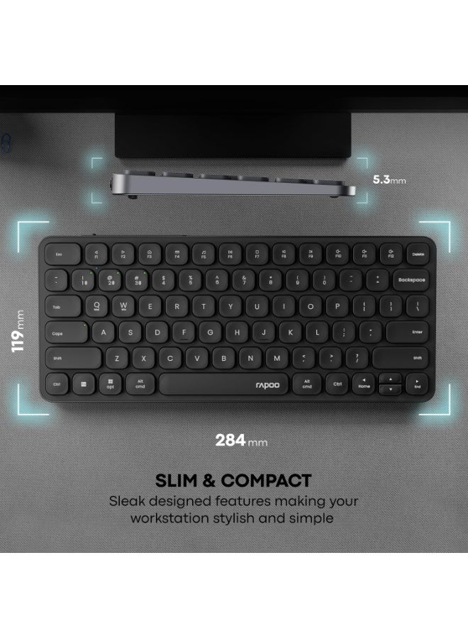 Rapoo Multi-Mode Wireless Keyboard - E9050L Dark Grey - Image 2